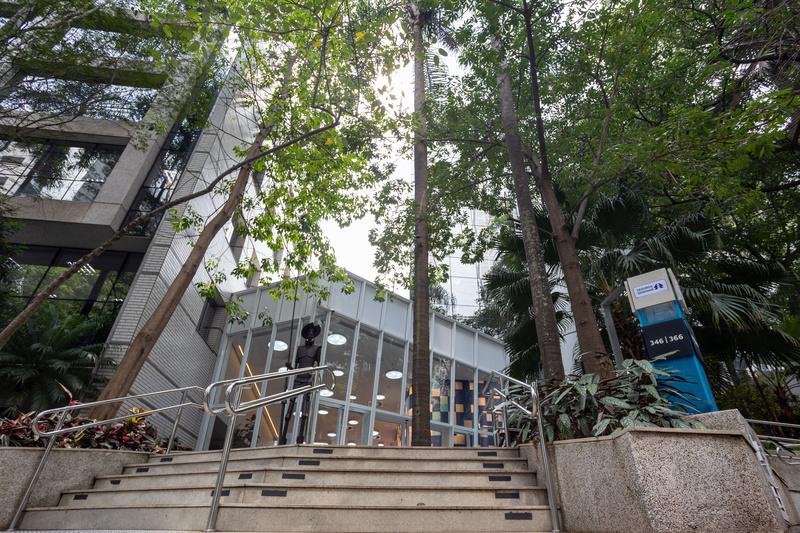 Entrada do edifício sede da Seguros Unimed, em São Paulo