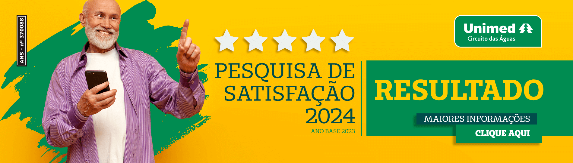 Resultado Pesquisa de satisfação - 80% dos clientes satisfeitos